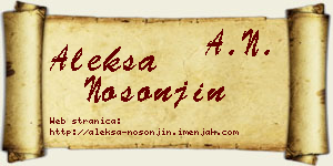 Aleksa Nosonjin vizit kartica